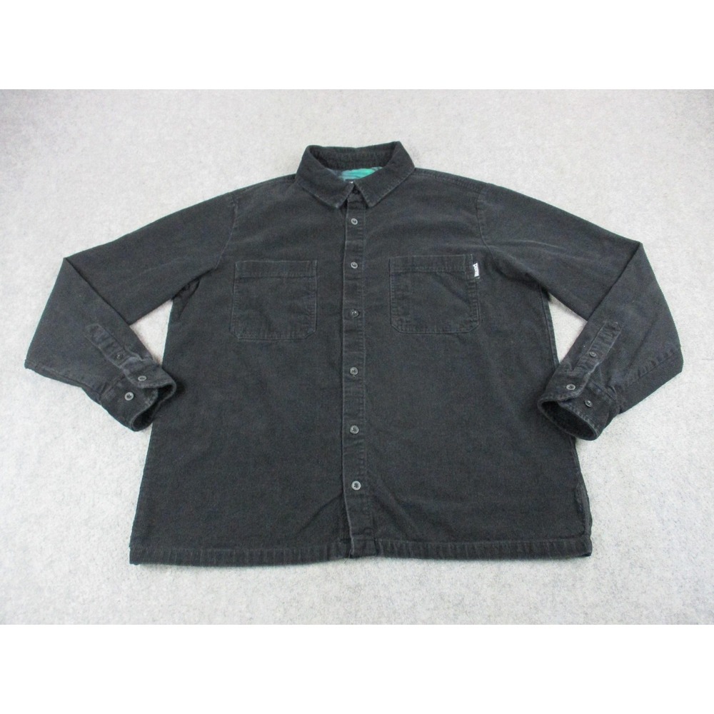 Creature Skateboards Shirt Mens Extra Large Black Corduroy Button Front Skater